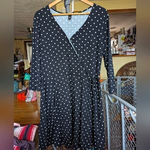 Black dress with white polkadots